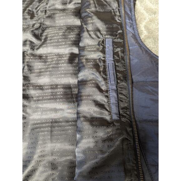 Marc Anthony Puffer Vest Jacket MENS SIZE LARGE navy full zip poly fill classic - Picture 11 of 13